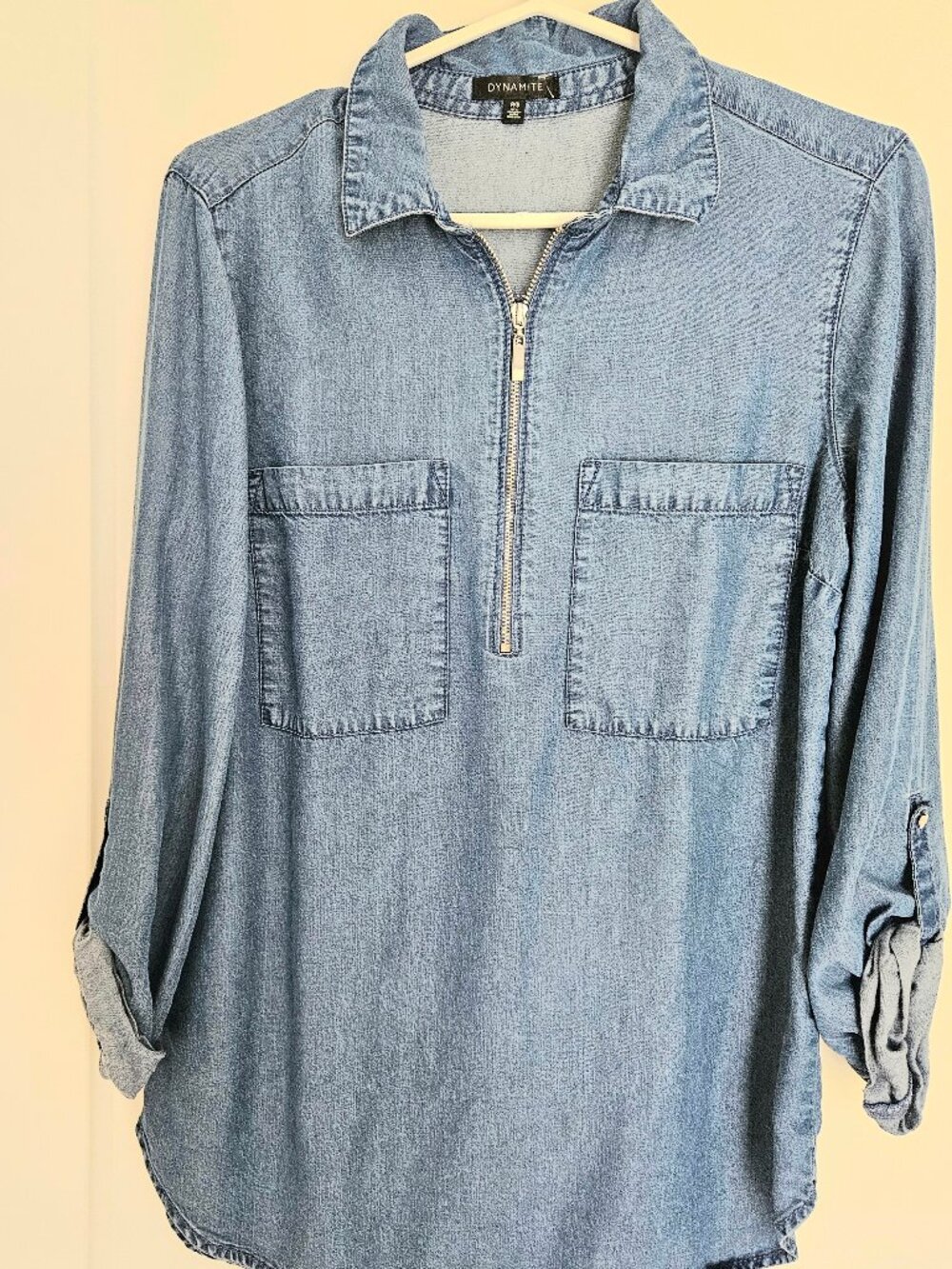 Dynamite Women's Denim Long Sleeve Shirt Size S